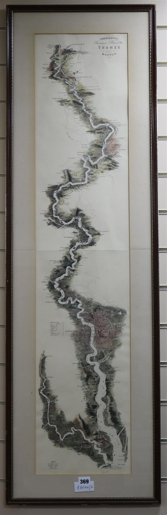 Tomblesons panoramic map of the Thames and Medway, 1970 re-print 116 x 25cm